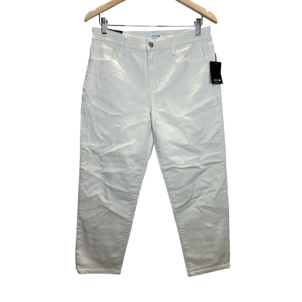 Joe's Jeans Boyfriend Crop Women 28 Natural Coated Metallic LBHNOW5861 Denim